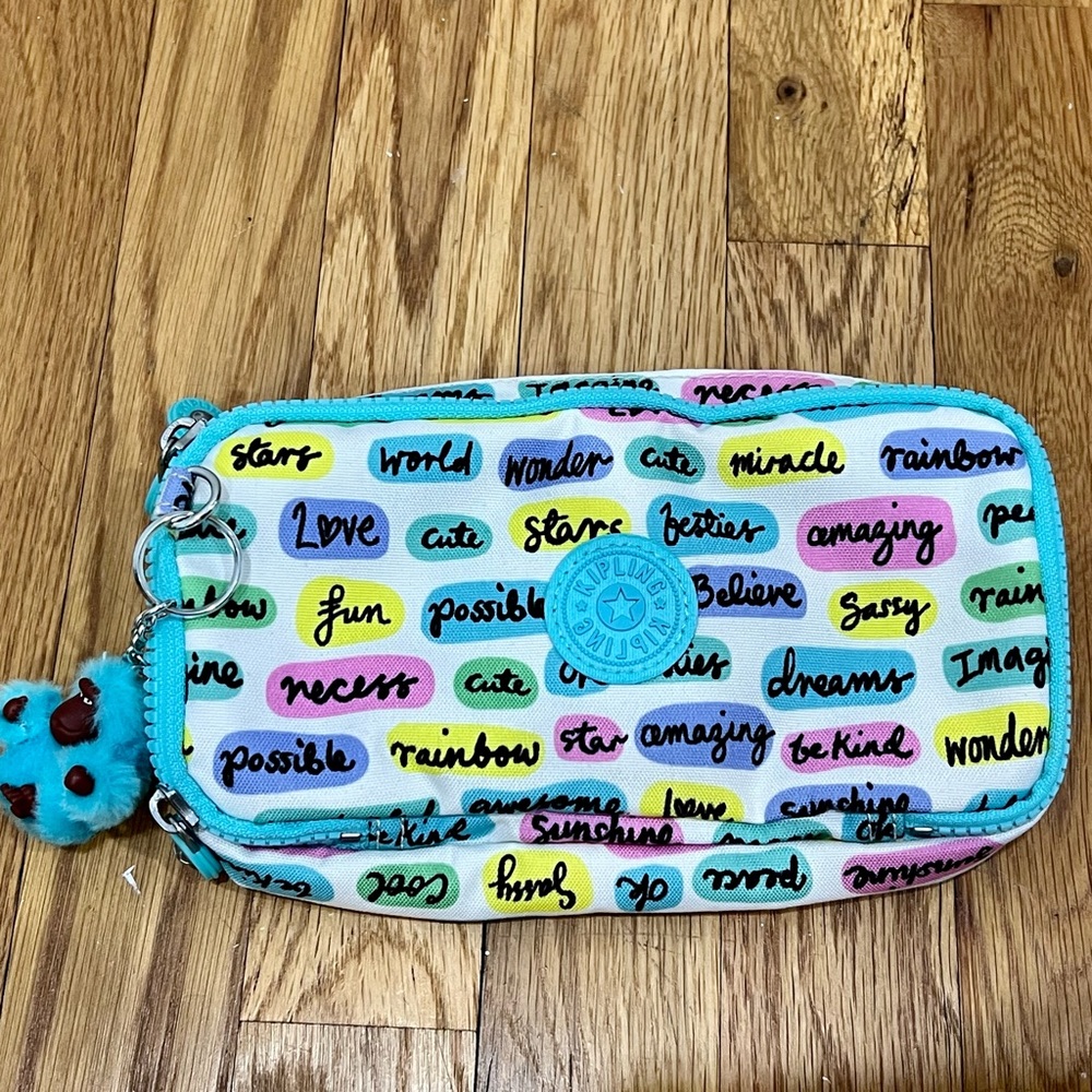 NWOT KIPLING CHAP PEN CASE IN HAPPY BLUE